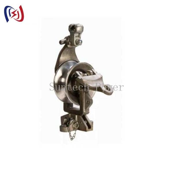 Universal Stringing Block with Low Friction Pulley Design and Durable Metal Construction for Customizable Transmission Line Cable Installation
