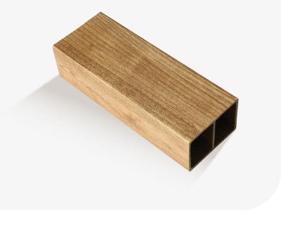 ISO9001 Innocuous Hollow Wood WPC Timber Tube 75x50mm Anti UV No Painting