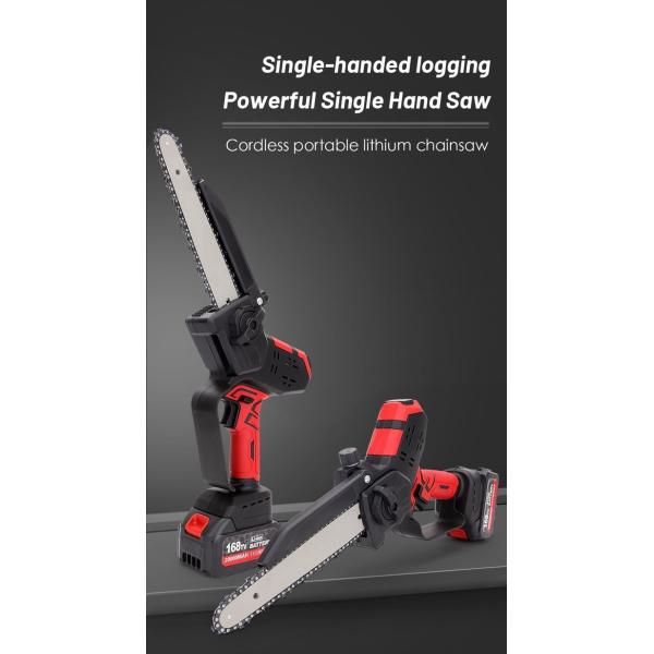 Портативная ручная цепная пила 8-дюймовая цепная пила с 2 пачками батарей 2000 мАч Мини-цепная пила для дерева по резке дерева