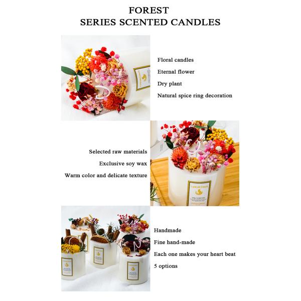 Personalized Luxury Scented Candle Craft Candle With Dried Flowers And Soy Scent