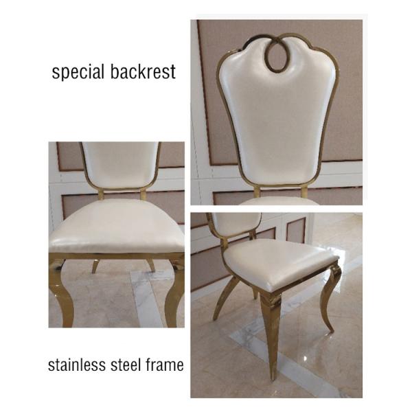 La table de salle à manger et les chaises de luxe de rectangle ont placé le cadre d'acier inoxydable de longueur de 180cm