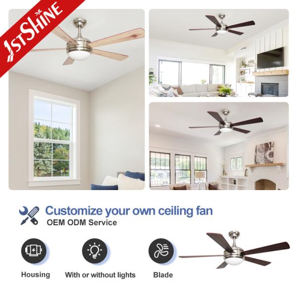 Smart Remote Control Ceiling Fan 52 Inch/OEM Diameter for Modern Home Air Cooling