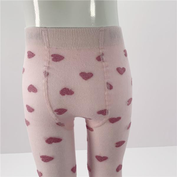 Comfortable Baby Girls Tights in Breathable Cotton with Pink Hearts