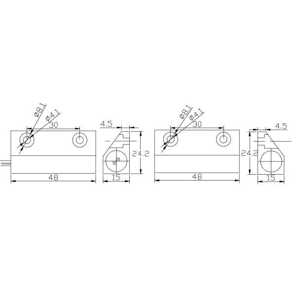 Surface mounted magnetic contact in Zinc-alloyed with Gap of 40-60MM Ideal for metal door/ window
