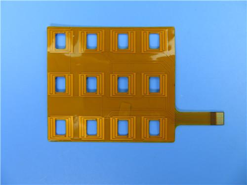 Single Sided Flexible PCB On Polyimide With 3M Tape and Immersion Gold for Keypad Membrane