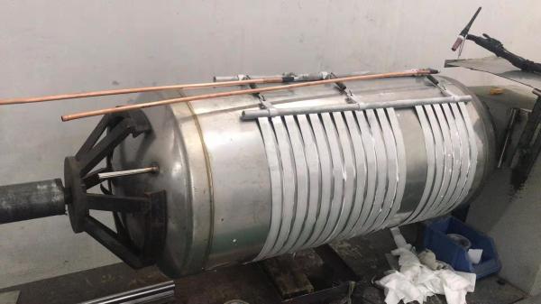 water tank with outer coil