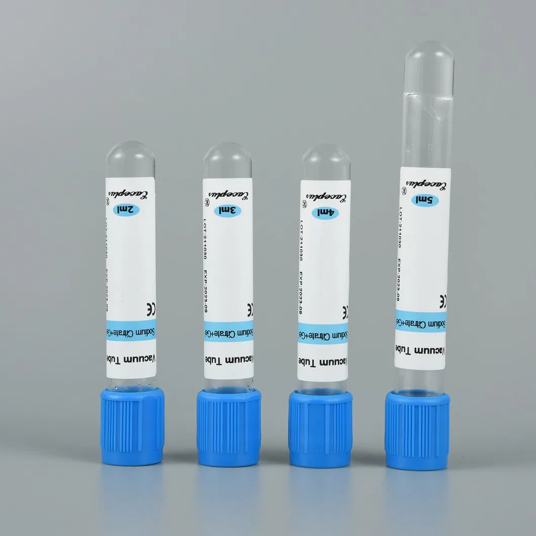 Disposable Blue Top Tube Test Diagnostics Vacuum Blood Collection System PT Tube