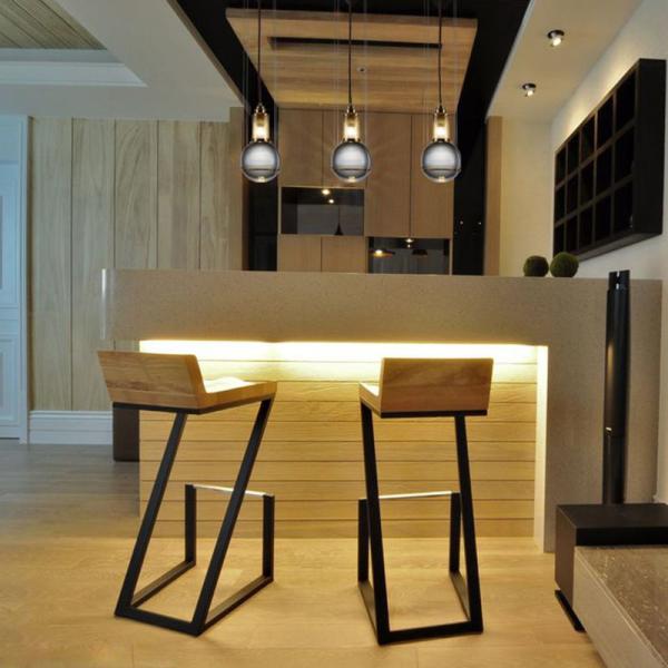 Crystal Ball Glass Chandelier Luxury Dining Room Bedside Led Linear Pendant Light