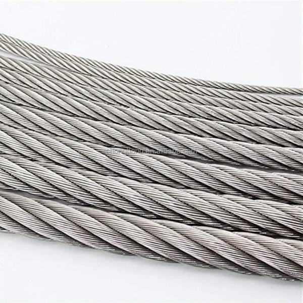 250FT 1/8 T316 Cables de acero inoxidable para aviones 7x19 7x7 1x19 Cables de alambre para barandillas de cables de cubierta