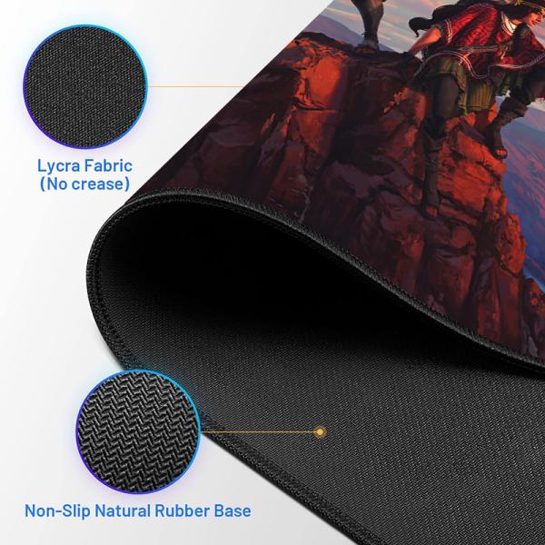 Rubber Custom Amine Design Printed Large Xxl Extended Microfiber Cloth Gaming Desk Mat