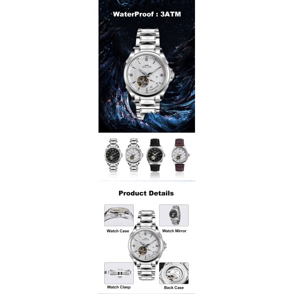 Men's Mechanical Watch - Stainless Steel Bracelet