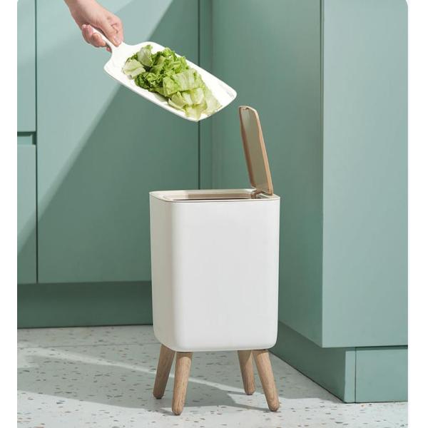 Square Dustbin Household Living Room Bedroom Hotel Commercial Room Creative Tall Trash Can with Lid