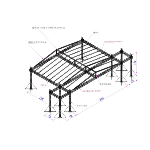 Display Shelves Stage Roof Truss For Outdoor Events Fireproof Non Rust