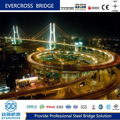 Hot Dip Galvanized Steel Truss Cable Stayed Pedestrian Bridge Permanent