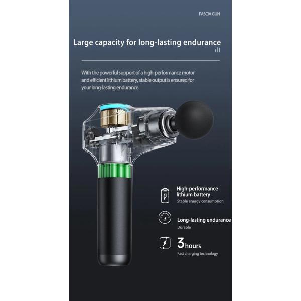 6 Heads Body Massager Gun Brushless Motor Deep Tissue Percussion Muscle Massager