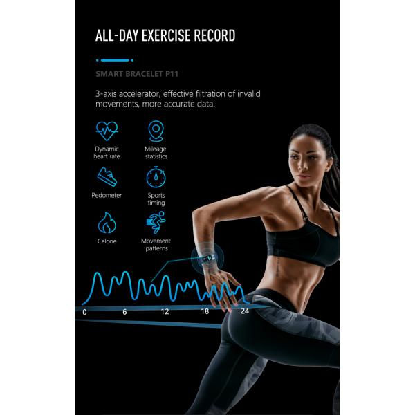 ЭКГ PPG Шагомер HR Монитор Смарт-браслет Фитнес-трекер Часы с кровяным давлением