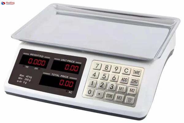 Balance commerciale numérique ABS de 40 kg en acier inoxydable et avec batterie rechargeable 4V ou 6V