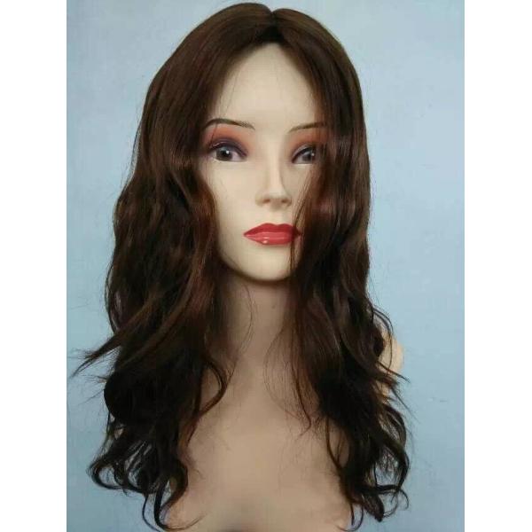 12 Inches Wholesale Jewish Wigs European Human Hair Hair #6 Color Big Layer