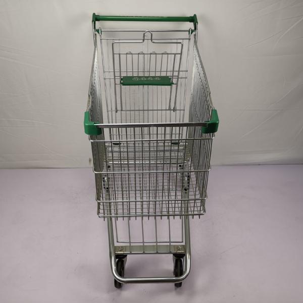 O plutônio roda o carrinho de compras do metal do trole 210L das compras na mercearia com chassi da bebida