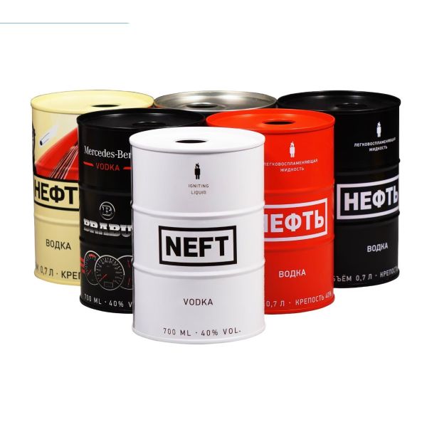 Factory Supply Customized High Quality Empty 700ml Round Vodka Packaging Red Metal Wine Tin Can With Plastic Lid