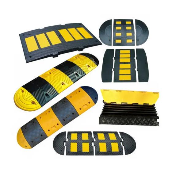 20 Years Yellow & Black Rubber Speed Hump Steel Speed Bump for Roadway Application