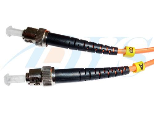 Red Duplex Optical Fiber Patch Cord ST / MM / DX With Single Mode