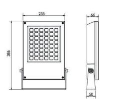 Cool White IP65 Waterproof LED Flood Lights 12000lm Aluminium Black 60W / 82W / 102W  Used in Highway