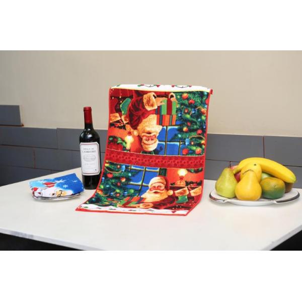 Superfine Fiber Christmas Tea Towels Reactive Printed With Square Shape