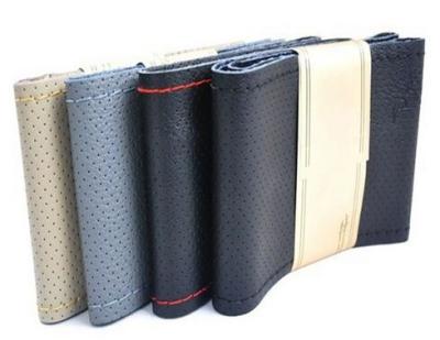 NEW Genuine Leather Auto Car Steering Wheel Cover  With Needles and Thread