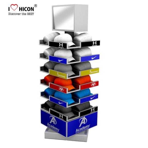 Sportswear Products Store 6 - Layer Retail Display Fixtures Counter Top For Hat / Cap