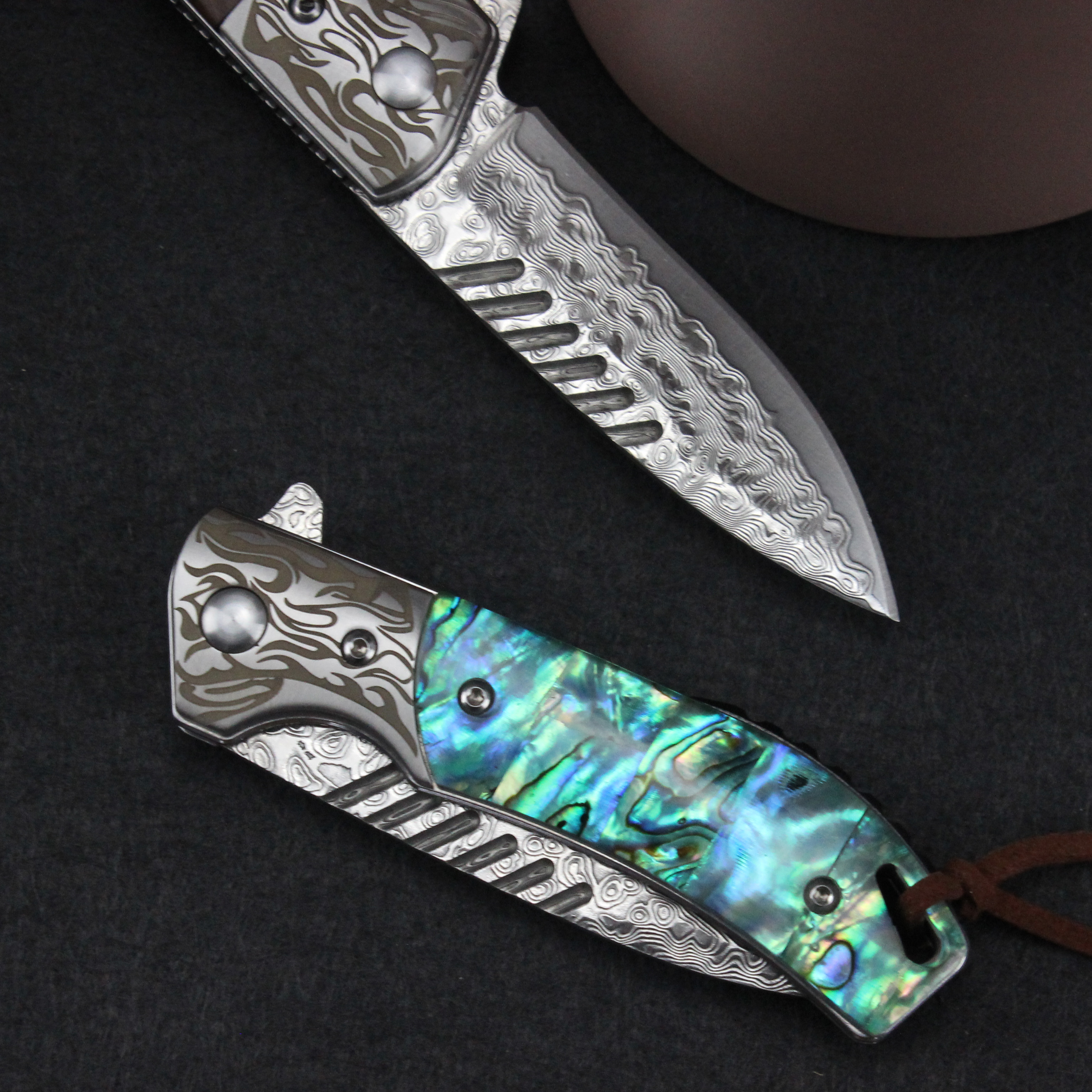 GT-DC376 Goods Immediately Damascus Tactical Knife Camping Knife for Folding Knife Tunafire