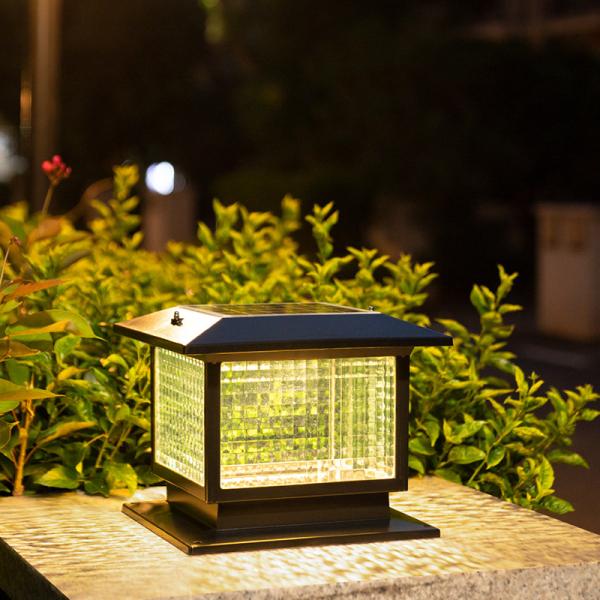 Outdoor Modern Solar LED Pillar Lamp for Courtyard Park Lighting Input Voltage V 3.7V