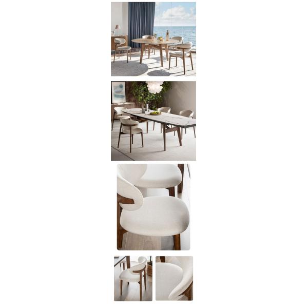 Iron Light Wood Dining Chairs Upholstered Fabric Modern Wood Dining Chairs