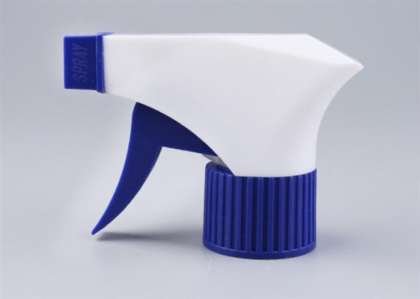 Empty Blue / White Spray Bottle Cap , Racheted Closure Hand Pump Water Mister