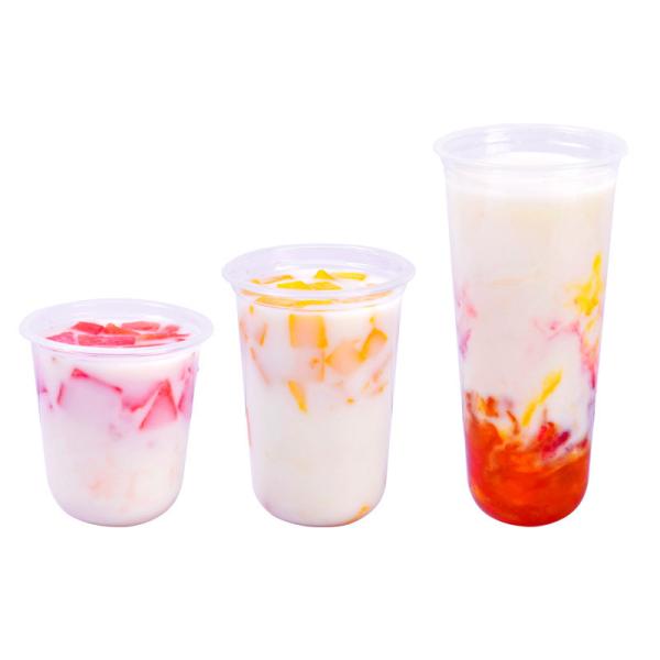 Transparent Disposable Coco U Shape Plastic PP Boba Tea Cup With Lid