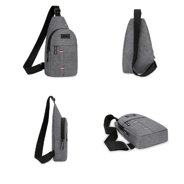 Casual Sport Side Bag For Men's Chest Youth Messenger Bag Fashion Solid Color