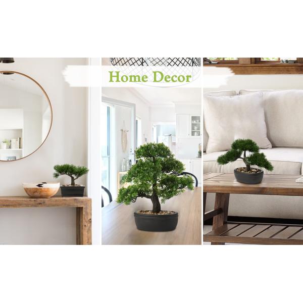 Artificial Bonsai Tree Juniper Faux Plants Indoor Fake Plants Decor with Ceramic Pots for Home Table Office Desk