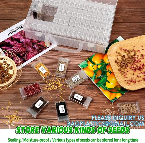 Plastic Seed Storage Box, Seeds Storage Organizer Container, Flower Seeds,Vegetable Seeds, Clover Seeds, Basil Seeds