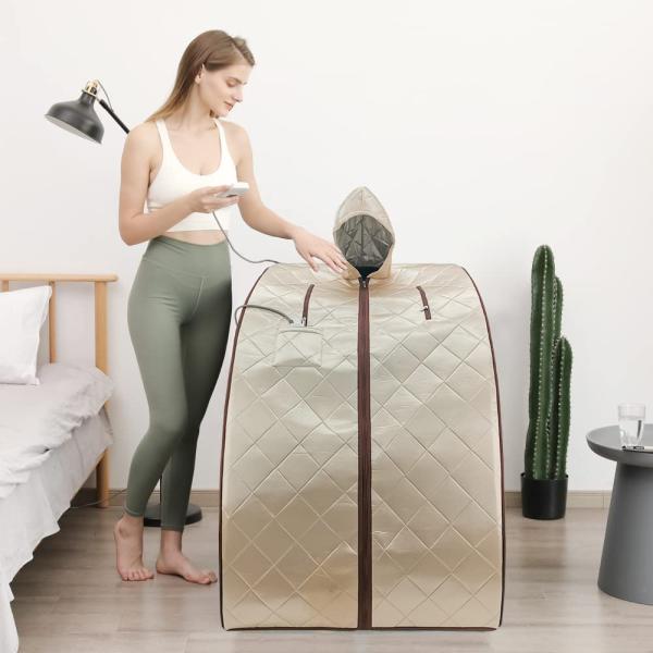 Smartmak 1050W Home Indoor 1 Person Far Infrared Sauna Tent With Hat