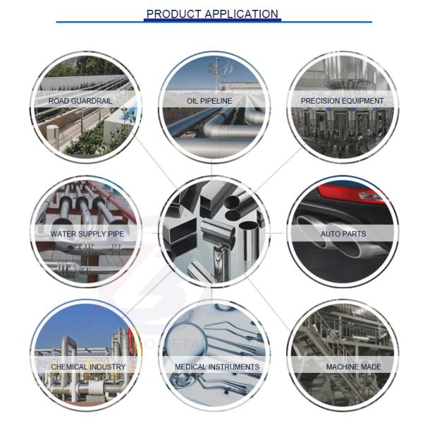 Stainless Steel Pipes Pressure Rating Schedule 80 JIS SUS202/201 ASTM201/304/316L 2B/BA/NO.1/NO.3/NO.4/8K/HL/2D/1D Surface