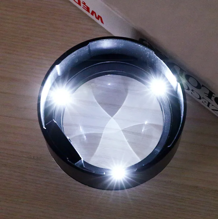 Wufan 5X Cylinder LED Desktop Magnifier Paperweight Magnifying Glass