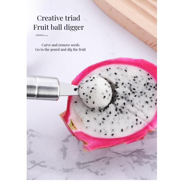 Stainless Steel Double Ball Watermelon Carving Knife Set for Fruit Vegetable Decoration