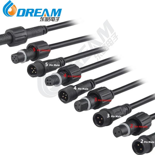 DREAM START 2Pin 3Pin 4Pin LED Connector Cable Waterproof IP67 Male Female Jack Waterproof Extension Cables