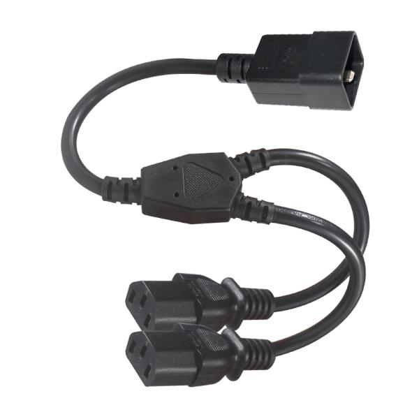 C20 - 2x C13 Y字型スプリッター電源コード 15A 250V 純銅