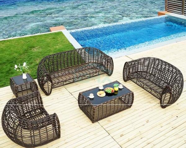 Poly Rattan wicker patio Backyard Sofa sets Leisure Aluminium Outdoor Garden sofa furniture