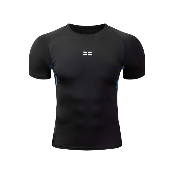 Men's Quick Dry Breathable Compression Tee with Mesh Ventilation Panels for Activewear