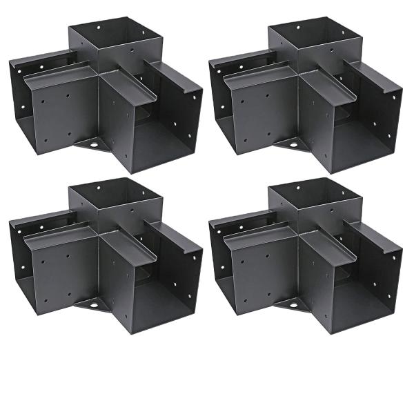 2.2kg Черная сталь 3-угольный правый угол скобки для Gazebo Дом на дереве Дом из бревна