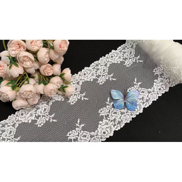 NYLON SPANDEX WIDE LACE TRIM,LARGE EDGE LACE,ELEGANT BROAD LACE BORDER,