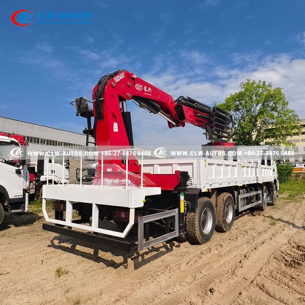 Shacman 8x4 Truck Mounted Knuckle Boom Crane with Brick grab