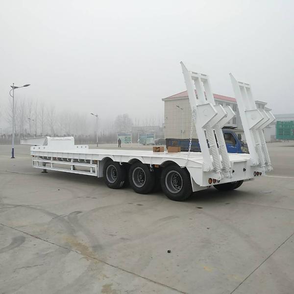 3 Axles 50 Tons Low Bed Semi Trailer Cargo Digger Trailer Heavy equipment